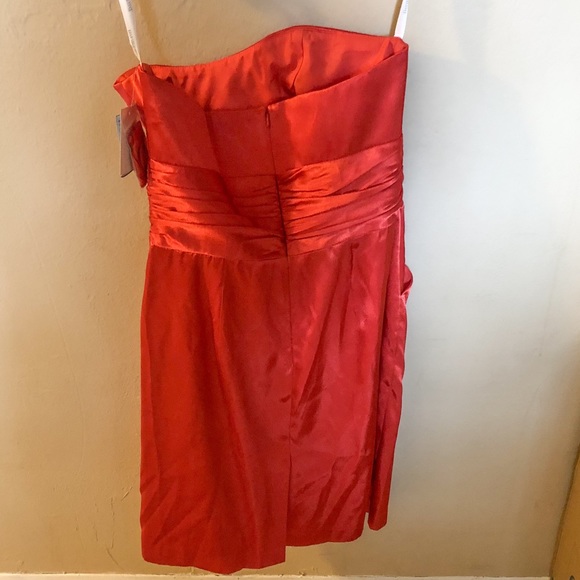 David’s Bridal Strapless Bridesmaid Dress Ruched with Pockets - Picture 2 of 9